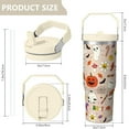 thumbnail image 4 of 30oz Insulated Stainless Steel Tumbler for Halloween - Flip Straw, Top Handle, Keeps Drinks Hot/Cold 12H, Goth Ghost Design Holiday Gift, 4 of 7