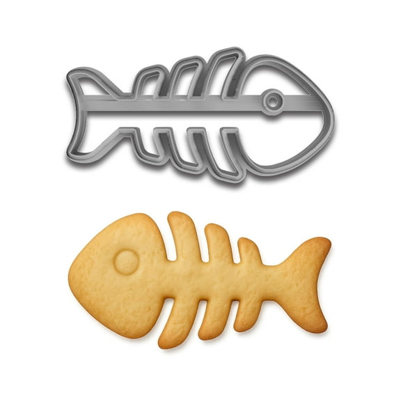 Fish Bone Cookie Cutter - 4x1.9 Inches, Fun and Unique Baking Tool