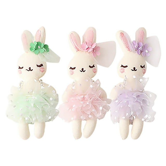 PTOOTP 6 piezas de conejito de peluche pequeño, animales de peluche, juguete de conejo, muñeca, manualidades, hacer adornos de conejo