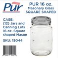 thumbnail image 2 of PurMason Regular Mouth Tapered Mason Jar 8 oz 12 pk - Case Of: 1, 2 of 2