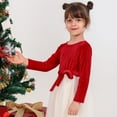 thumbnail image 4 of URMAGIC 3M-9T Kids Toddler Baby Girl Christmas Dress Red Velvet Long Sleeve Dress Christmas Outfits Set, 4 of 6