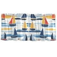 thumbnail image 7 of Yayeee Kitchen Curtains Tier Set of 2 Light Filtering 57"x24" Over Sink Window Panels, Orange Hand Drawn Sailboats, 7 of 7