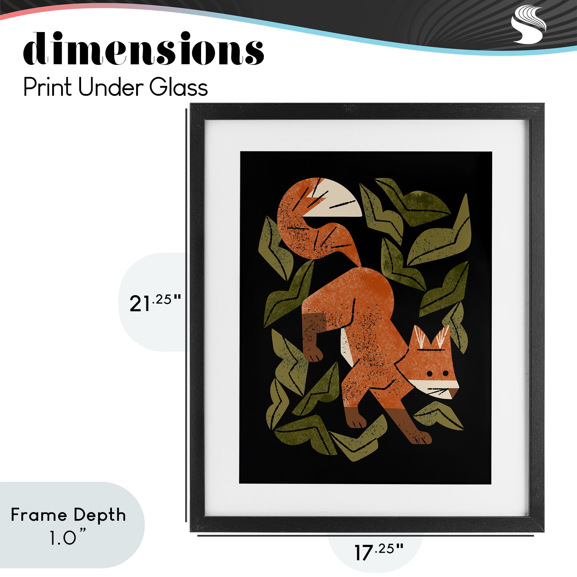 Stupell Industries Fox In The Brush Black Framed Print Under Glass, design by Renea L. Thull