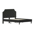thumbnail image 3 of Queen Size Arched Tufted Upholstered Platform Bed in Black Fabric, 3 of 10