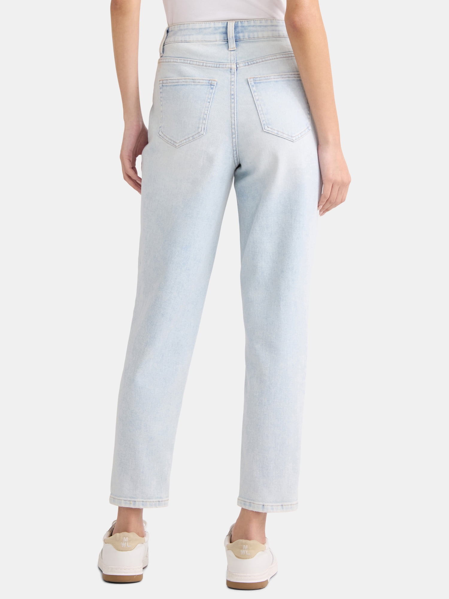 Time and Tru Women's High Rise Mom Jeans, 27" Inseam, Sizes 0-22