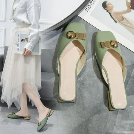 Summer Green Slides Shoes for Women 2024 Home Sandals House Woman Slippers Off White with Heel Mules Trend Wholesale Unique Pvc