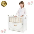 thumbnail image 5 of 509 Crew: Little Flora - 2-In-1 Wooden Doll Cabinet Bed - Flower-Tan-Pink, Sleep & Storage Station, Mattress & Pillow, Pretend Play Toy, Kids 3+, 5 of 8