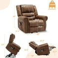 thumbnail image 4 of W WARMHOL Electric Power Lift Recliner Chairs with Massage and Heat for Elderly, Overstuffed Wide Ergonomic Lounge Chair Classic Single Sofa for Living Room with 2 Remote Control/USB Ports(Brown), 4 of 7