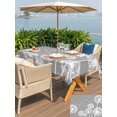 thumbnail image 5 of Outdoor Tablecloths with Umbrella Hole & Zipper, White Dandelion 60 x102 Inch Rectangle Tablecloths, Spring Plants Flowers Vintage Gray Waterproof Table Cloth, Patio/Pool/Picnic Table Covers, 5 of 8
