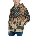 thumbnail image 2 of Naloa USA Sunflower Flag Teenage Zipper Hoodie, Long Sleeve Zip Up Hoodies Casual Jackets Tops for 7-12 Years-Medium, 2 of 6