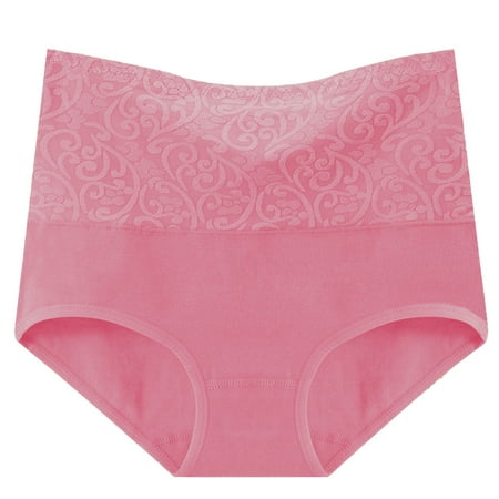 Yuzhih Women s Cotton Underwear High Waist Full Coverage Panties Ladies Stretchy Comfy Panty Plus Size Briefs