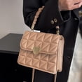thumbnail image 4 of Bolsa de hombro para mujer elegante con cerrojo de corazón pequeño para mujer (Caqui) Ehuebsd Para Estrenar, 4 of 8