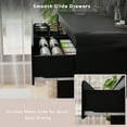 thumbnail image 6 of Vanity Desk, Makeup Vanity Desk with 2 Drawers and Storage Desktop Space, Modern Makeup Vanity Dressing Table with Curved Profile Design, Black Makeup Computer Writing Desk for Home Office Bedroom, 6 of 7