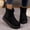 Black, variant on FRSASU Women's Snow Winter Boots Fuzzy Ankle Short Fur Lined Outdoor Slip-on Snow Booties with Zipper Khaki