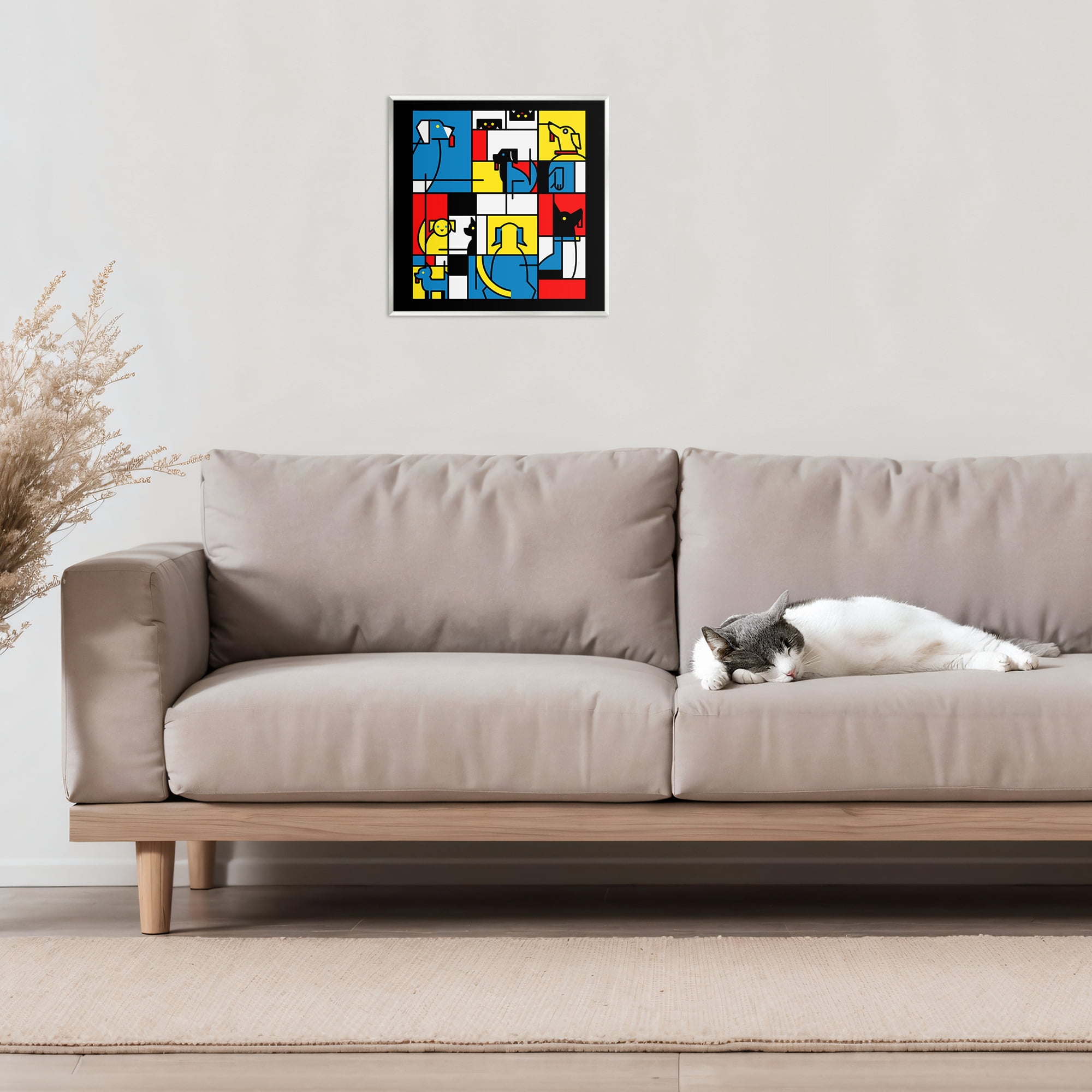 Stupell Industries Color Block Dogs Abstract Wall Plaque Art, design by Tobe Fonseca