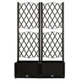 thumbnail image 5 of Tcbosik Garden Bed Planter with Trellis, Outdoor Standing Planter Box with Drainage Holes for Patio Porch Balcony, Brown, 5 of 15