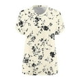 thumbnail image 5 of BangWanChi Women's Plus-Size Loose Fit Tops V-Neck Short Sleeved Floral Printing Base Shirt, 5 of 5