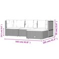 thumbnail image 4 of vidaXL 4 Piece Garden Lounge Set with Cushions Grey Poly Rattan, 4 of 5