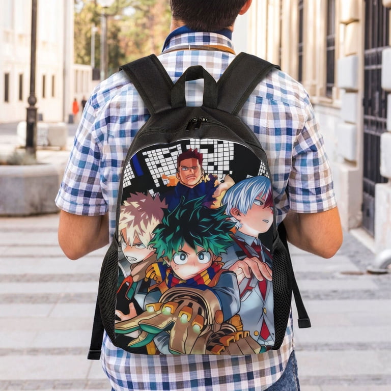 anime laptop backpack My Hero Academia Backpack, Anime Travel Laptop Backpack, Casual Daypack For  College School, Back To School Gift For Men & Women,Unisex Computer Bag