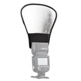 thumbnail image 1 of yeacher Universal Speedlite Flash Reflector with Elastic Band, Dual-Sided White & Silver, Compact 19x20.5cm, Lightweight 37g, 1 of 6