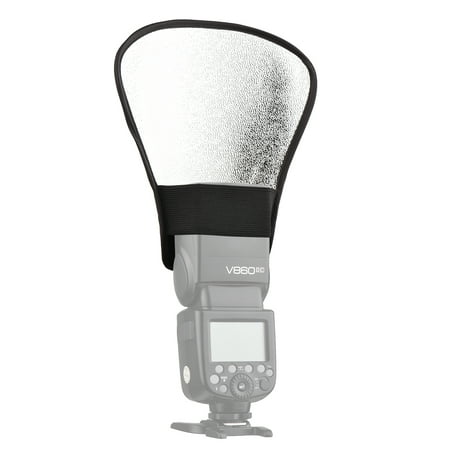 Image of Tomshine Portable Universal Flash Reflector Speedlite Diffuser Board with Silver & White Reflective Surface Replacement for Nikon Sony Yongnuo on- Flash