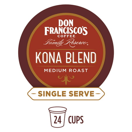Don Francisco's Kona Blend Single Cup Coffee Pods, Medium Roast, 24 Count, Compatible with Keurig K-Cup