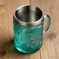 thumbnail image 4 of TIELUTT 3D Sci Fi Robot Mug Novelty Coffee Cup with Embossed UFO Design Color Changing Glass with Stainless Steel Rim Wooden Coffee Mug Set Unity Cup 1950's Juice Glasses Cup Set Kitchen Cups Glass S, 4 of 4