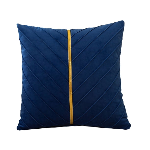 Lujosa funda de almohada de terciopelo 60x60cm con cuero de oro para sofá cama y sala de estar