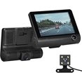 thumbnail image 1 of 3 Channel Dash Cam 4 Inches TFT LCD Car DVR, Front Inside Rear Three Way Night Vision HD 1080P Car Camera, 140° Wide Angle, 1 of 5
