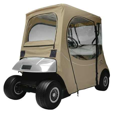 Classic Accessories Fairway Short Roof 2-Person FadeSafe™ Golf Cart Cover - E-Z-Go® Golf Cart Enclosure, 59”L Roofs, Light