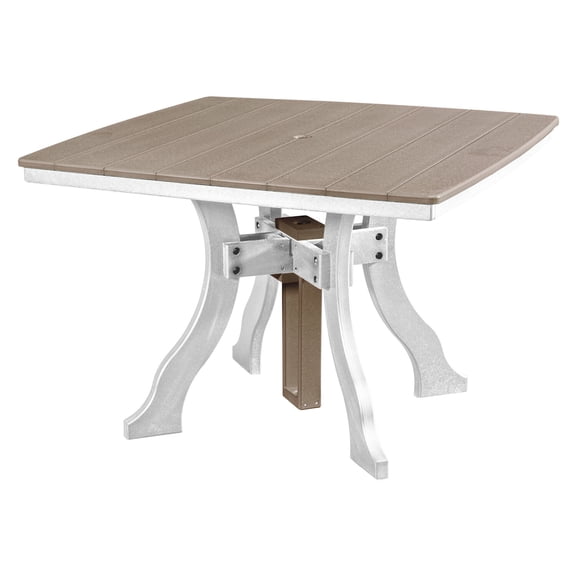 Dining Height Square Table in Weatherwood/White