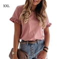 thumbnail image 1 of Qarigey Camiseta de mujer Cuello Top de verano Manga corta Algodón Chica Paño Prendas para la parte del cuerpo Piel rosa XXL, 1 of 2