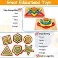 thumbnail image 4 of Juego de rompecabezas de madera para niños pequeños, juguete de clasificación de formas Montessori, 4 of 5