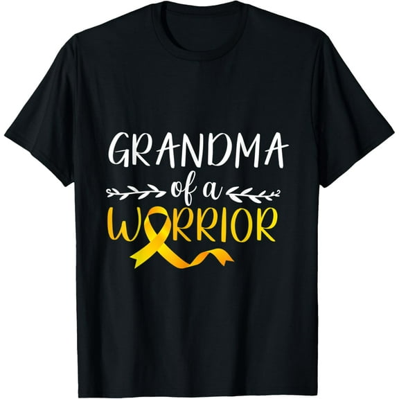 Grandma Of A Warrior Childhood Cancer Awareness Support T-Shirt