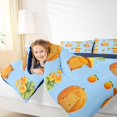 thumbnail image 3 of Erosebridal Kids Cute Capybara Fruit Oranges Twin Bedding Sets 7-Piece,Harvest Pumpkins Bedding Comforter Set For Boys Girls,Navy Blue Reversible, 3 of 6