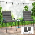thumbnail image 2 of Outsunny Coussin de Chaise d'Extérieur avec Attaches, Capitonné à Boutons pour Jardin, Gris, 2 of 10