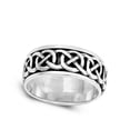 thumbnail image 4 of Infinity Knot Celtic Oxidized Spinner Ring .925 Sterling Silver Band Jewelry Female Male Size 7, 4 of 4