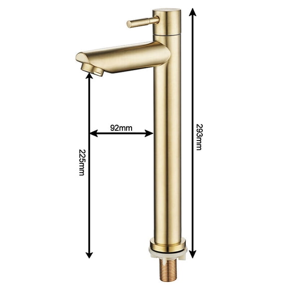 Antique Design Bathroom Basin Tap Vintage Brushed Gold Cold Faucet SUS304 Stainless Steel Anti Leakage Performance