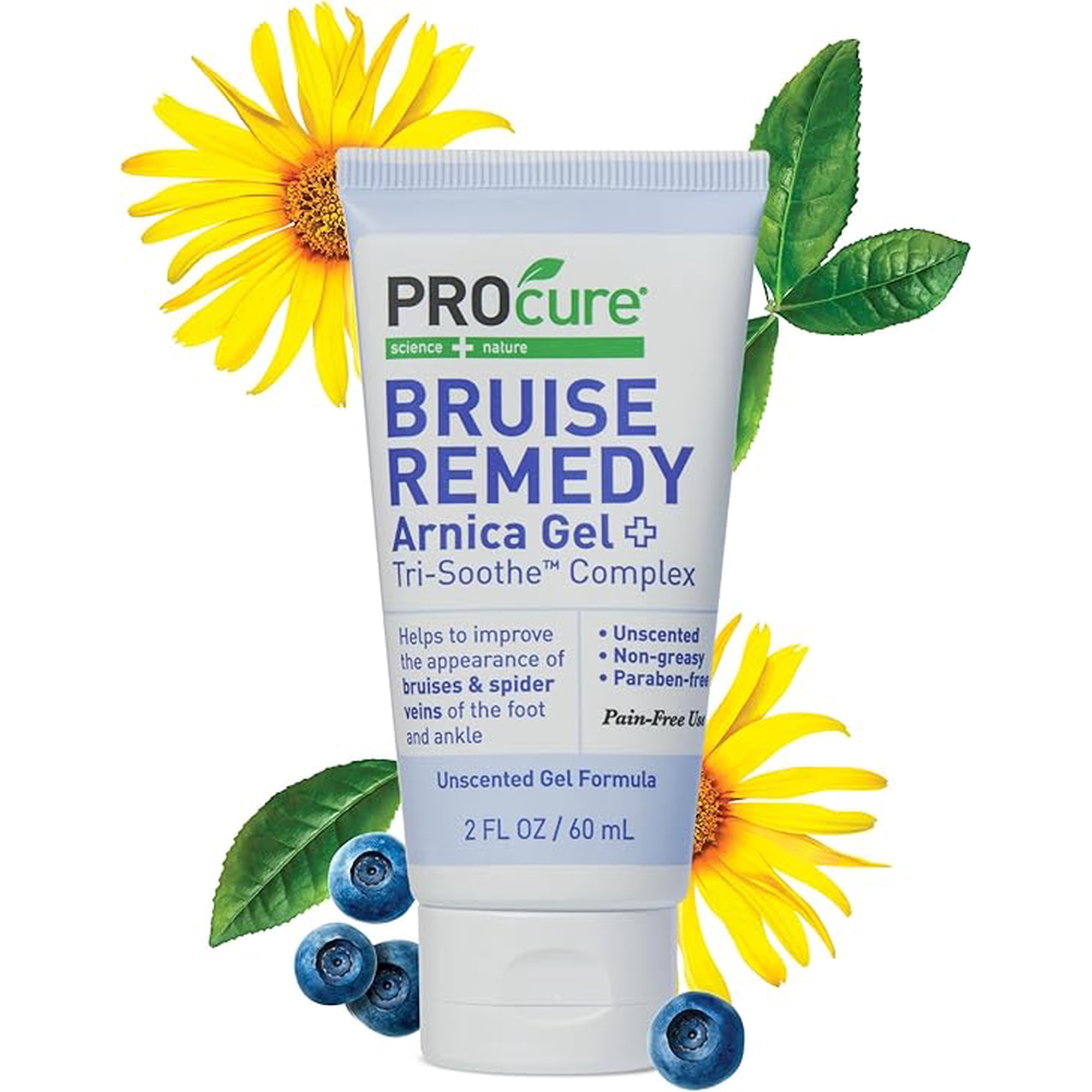 PROcure Remedy Gel with Arnica, Helps Improve the Appearance of Bruises Spider Veins on the Foot and Ankle, Unscented Paraben Free with Soft Touch Applicator, 2 Fl Oz