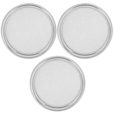 RENACLIPY 3Pcs Silver Sprouting Screen for Wide Mouth Mason Jars for Soaking Microgreens