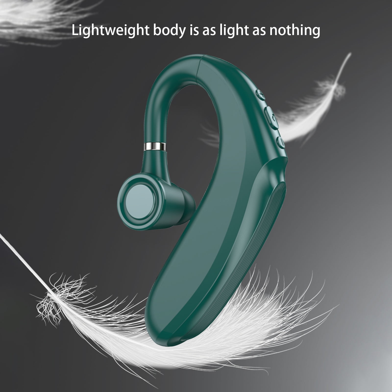 Weloille BLE 5.2 Bluetooth Headset Wireless Earpiece with Noise Cancelling Mic, Ultralight Comfortable for Business Office Driving Sport