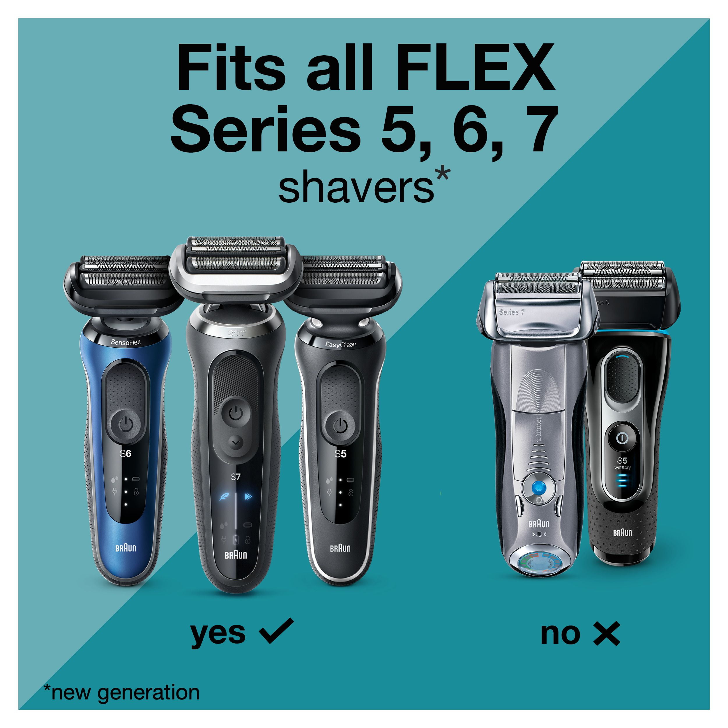 Tête de rechange pour rasoir électrique Braun Series 7, fixez facilement la tête de votre rasoir pour un rasage aussi efficace qu’au premier jour, compatible avec la nouvelle génération de rasoirs Ser