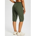 thumbnail image 2 of BALEAF Women's 15" Long Shorts Below The Knee Capri Hiking Cargo Shorts Lightweight Quick Dry Elastic Waist for Casual Green S, 2 of 7