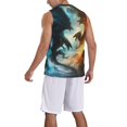 thumbnail image 2 of Sikiie Red And Blue Flame Wave Dragon Basketball Jersey Reversible Men's Mesh Athletic Sports Shirts Training Practice S-4XLSmall, 2 of 6