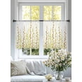 thumbnail image 4 of Sage Green Polka Dots Sheer Curtains 54 Inch Length 2 Panels Set, Yellow Watercolor Abstract Art Voile Window Treatment Rod Pocket Short Kitchen Curtains Drapes for Bedroom 52"x54"x2, 4 of 7
