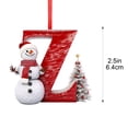 thumbnail image 3 of Qjidjing Snowman Alphabet Letter Ornaments for Christmas Tree, 3.15 inch, Red Xmas Hanging Decor, 2D Acrylic Pendants for Home Party , Letter Z, 3 of 6