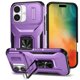 thumbnail image 1 of Funda para GANGXUN iPhone 16 Plus - Soporte metálico, Función magnética, Morado, 1 of 5