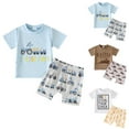 thumbnail image 4 of UAYOTSE Toddler Baby Boy Summer Outfit Short Sleeve T-Shirt Tops Elastic Waist Shorts Set Baby Boys Clothes,18-24 Months Blue, 4 of 4