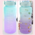 thumbnail image 3 of 2 Pack Water Bottles Set Gradient Water Bottle with 2L Large Capacity Bottle and 900ML with Straw Handle and Strap, 3 of 8