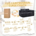 thumbnail image 4 of MOONMISS Chenille Upholstered Modern 2-Seater Lazy Compression Sofa with Small Side Pocket-Black, 4 of 5
